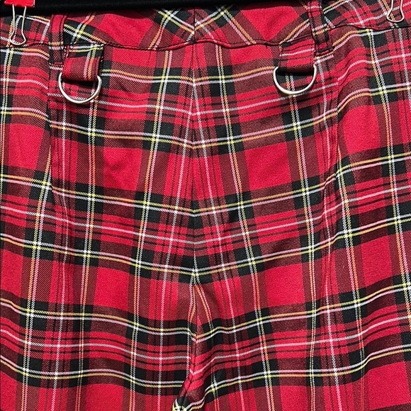 Hot Topic Plaid Jogger Pants High Rise Elastic Leg Red/Black Multicolor Sz 3 - Picture 6 of 9